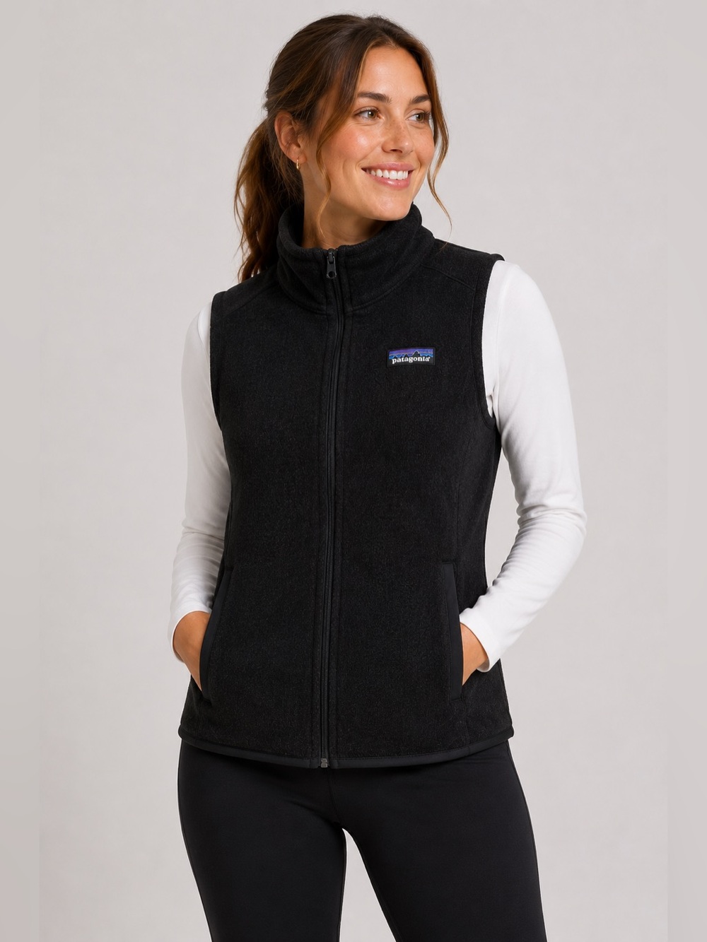 Patagonia Women’s Better Sweater Fleece Vest Black Full Zip Outdoor Size Medium